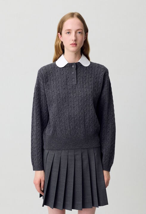 Pullover mit Bubikragen