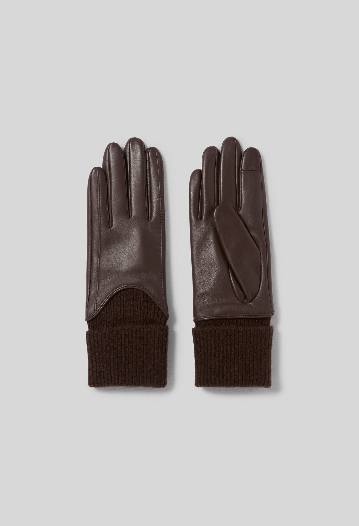 Handschuhe aus Leder und Strick