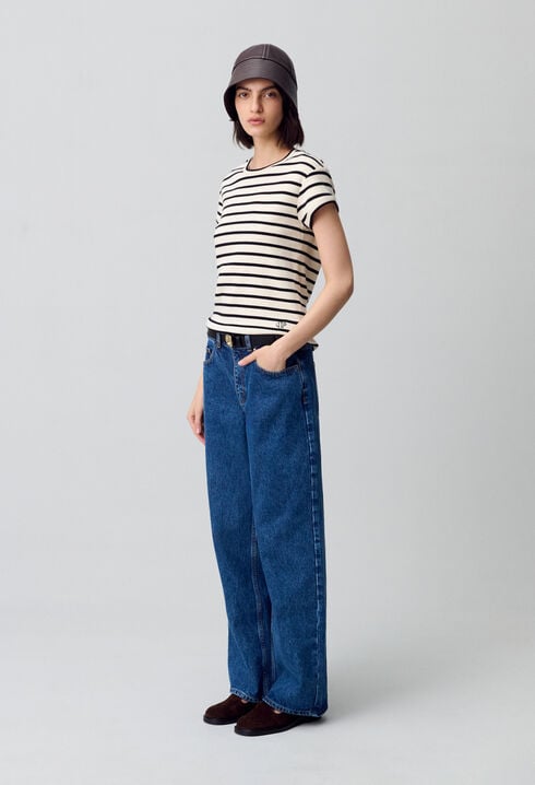 Gestreiftes Kurzarm-T-Shirt