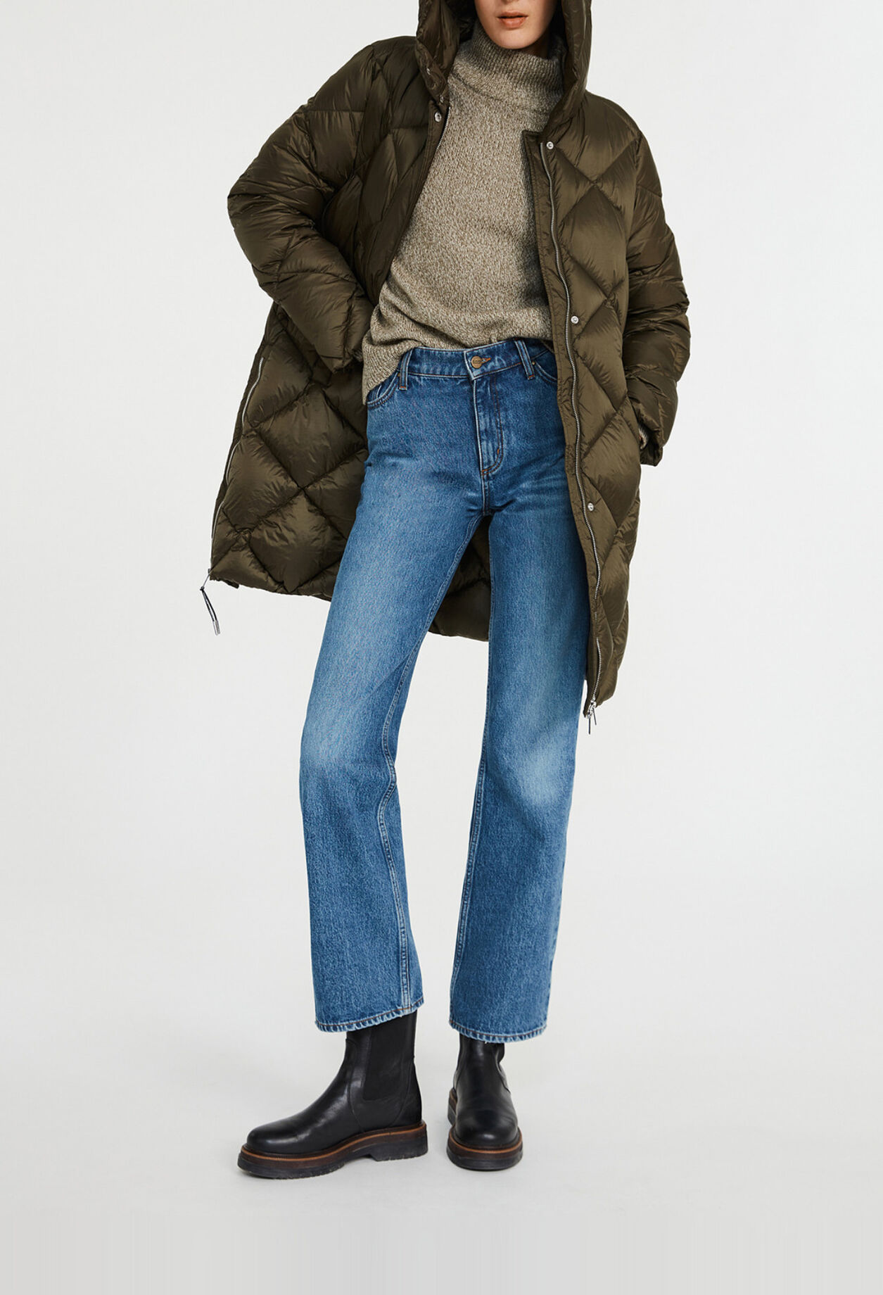 Lange Daunenjacke aus Polyester