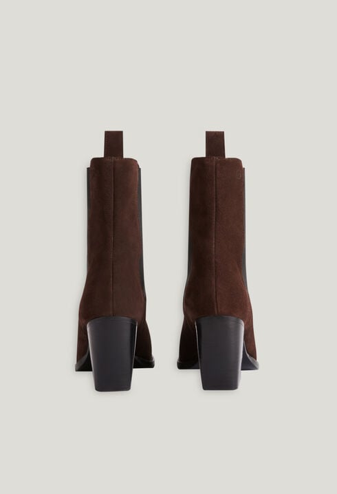 Schokoladenbraune Wildleder-Stiefeletten