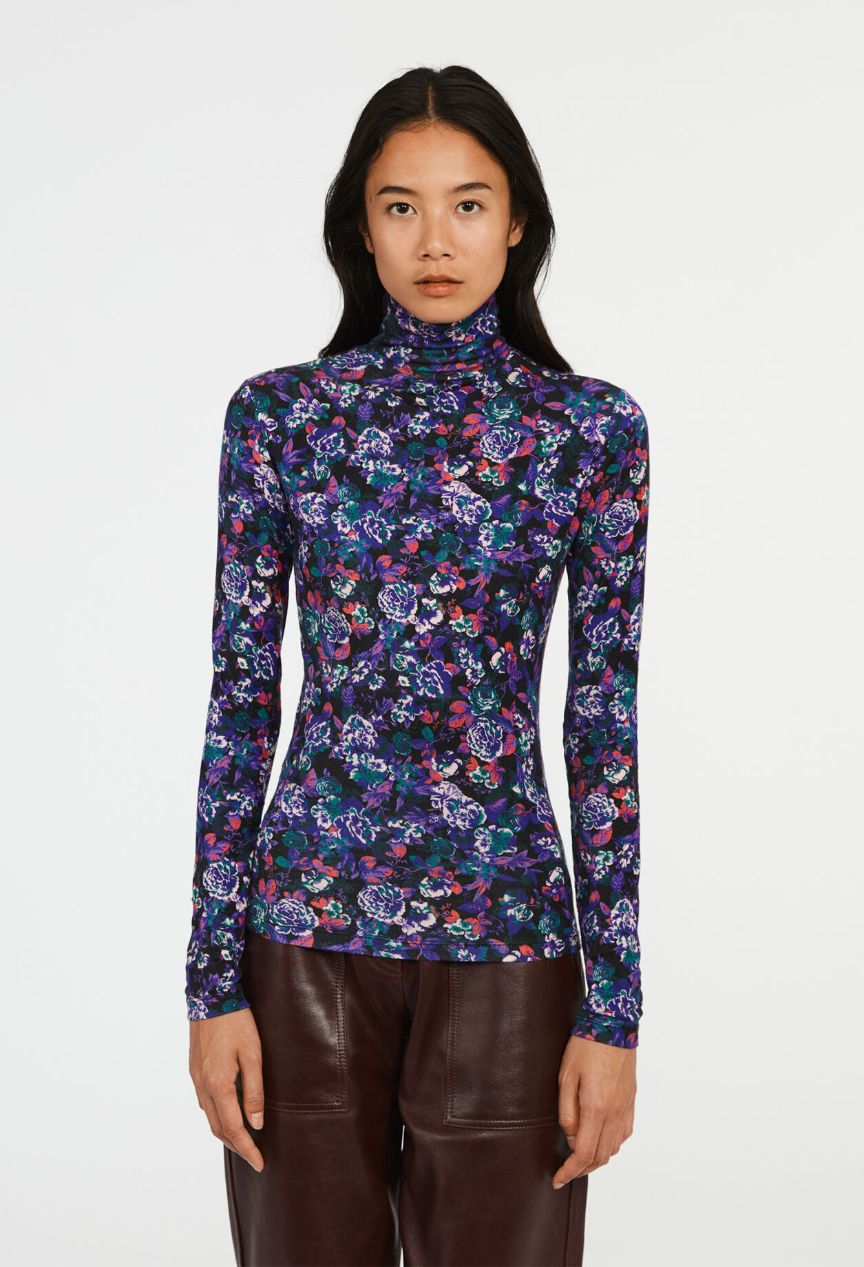 Pullover mit Rollkragen und Drucken