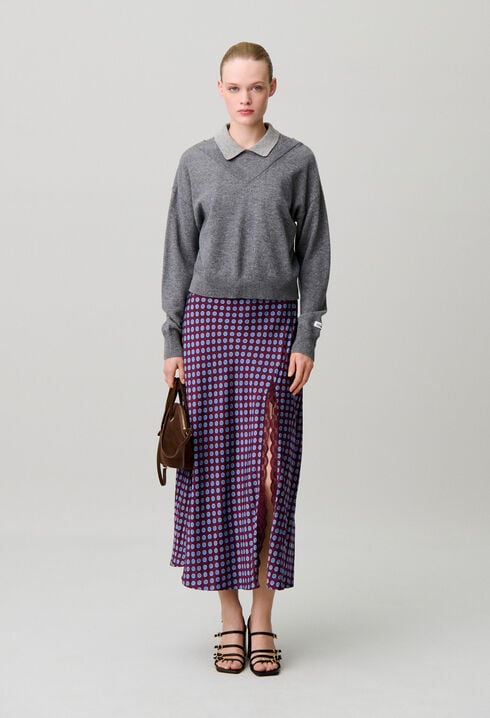 Wollpullover mit V-Ausschnitt