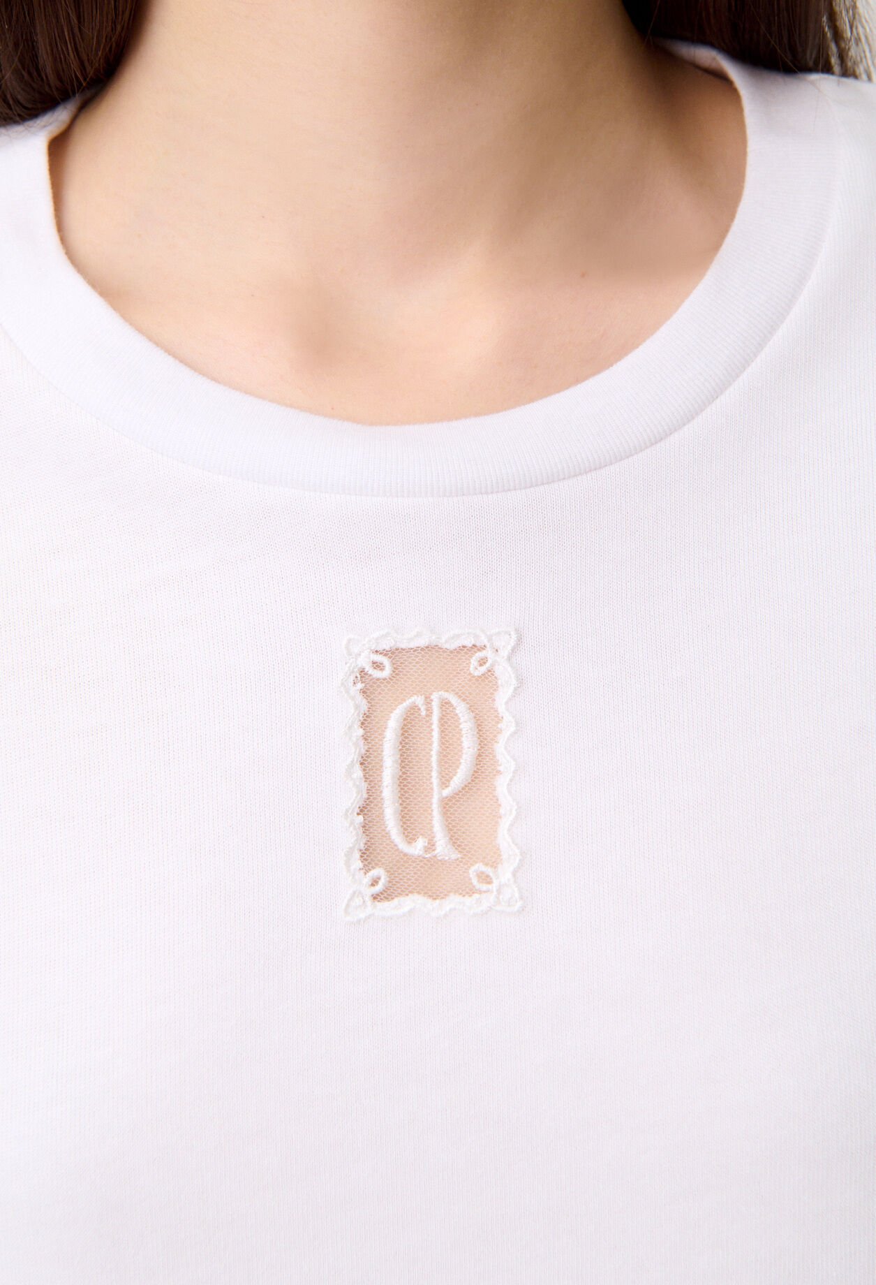 Weites Baumwoll-T-Shirt, kurz