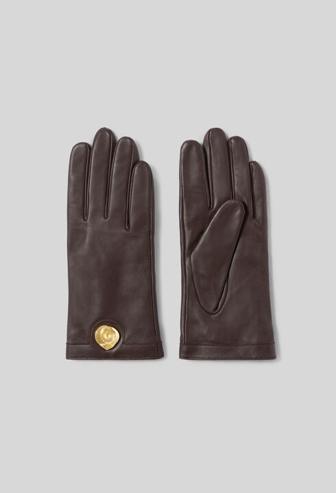 Lammlederhandschuhe Golddetail