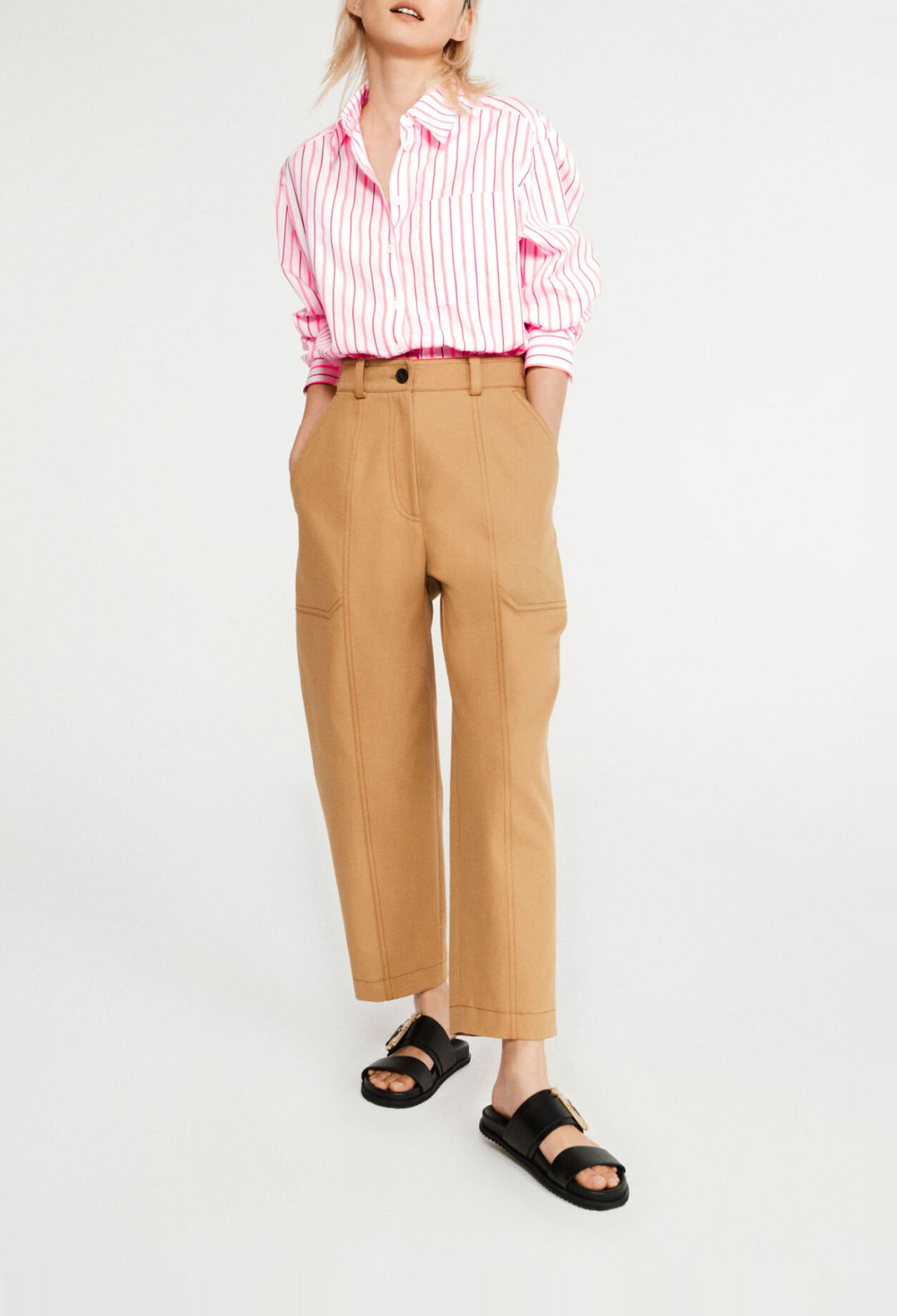 Gestreiftes Maxi-Oversized-Hemd