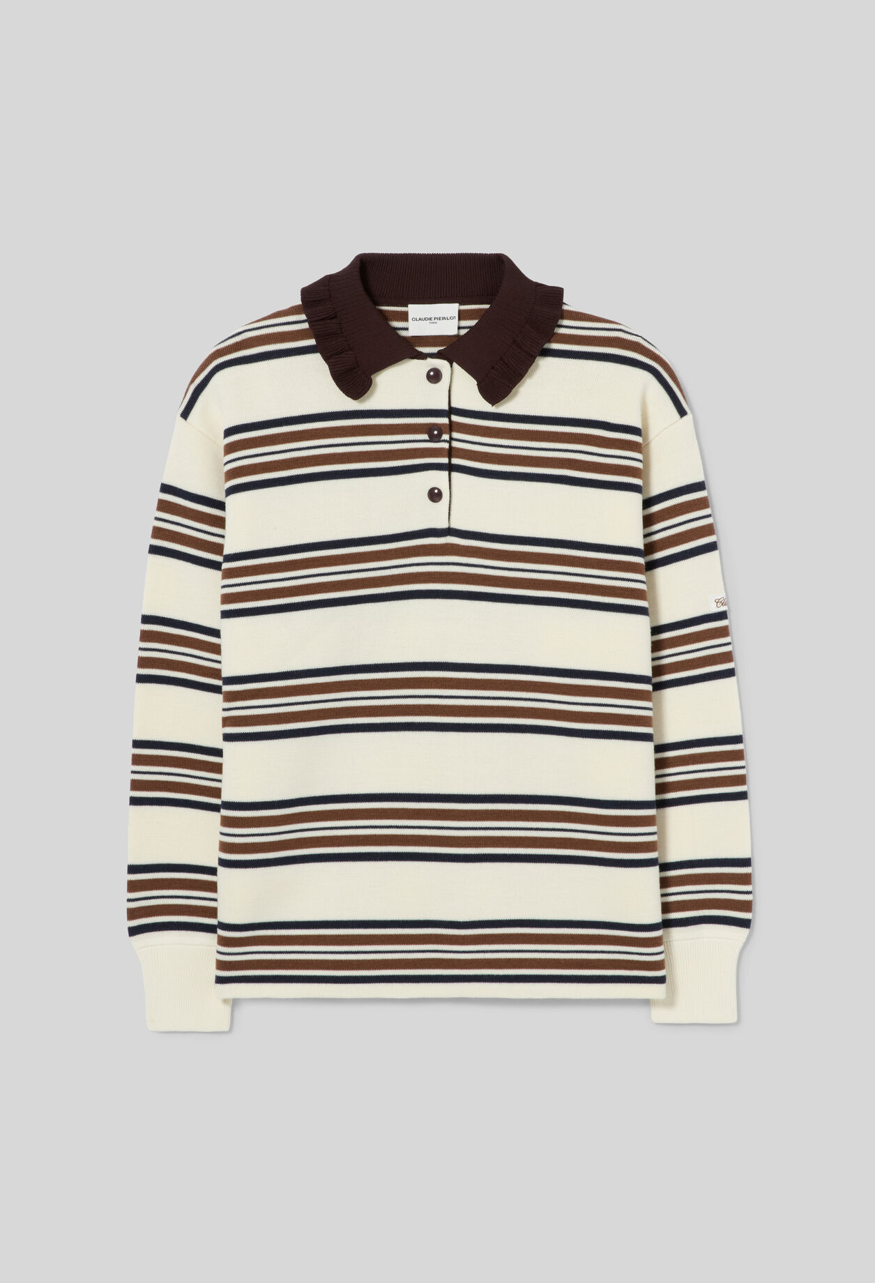 Weiter gestreifter Polopullover