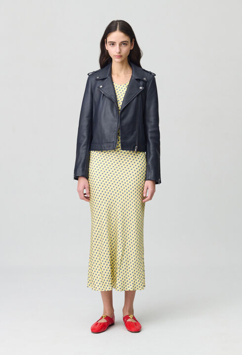 Jacke aus genarbtem Leder 