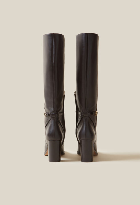 Lacklederstiefel mit CP-Logo
