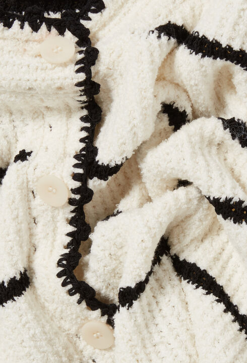 Feinstrick-Cardigan mit Streifen