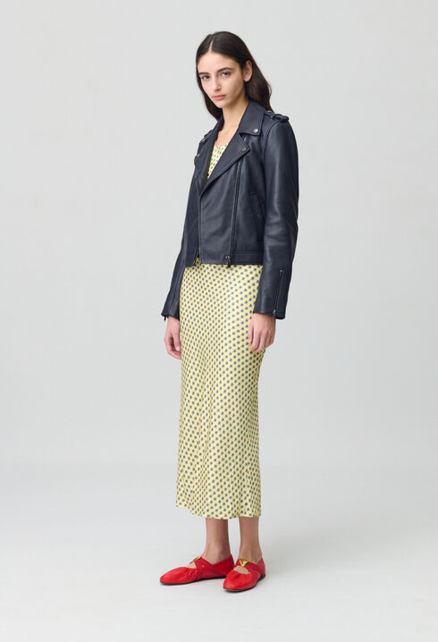 Jacke aus genarbtem Leder 