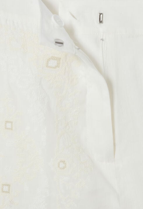 Bestickte Baumwoll-Ramie-Shorts