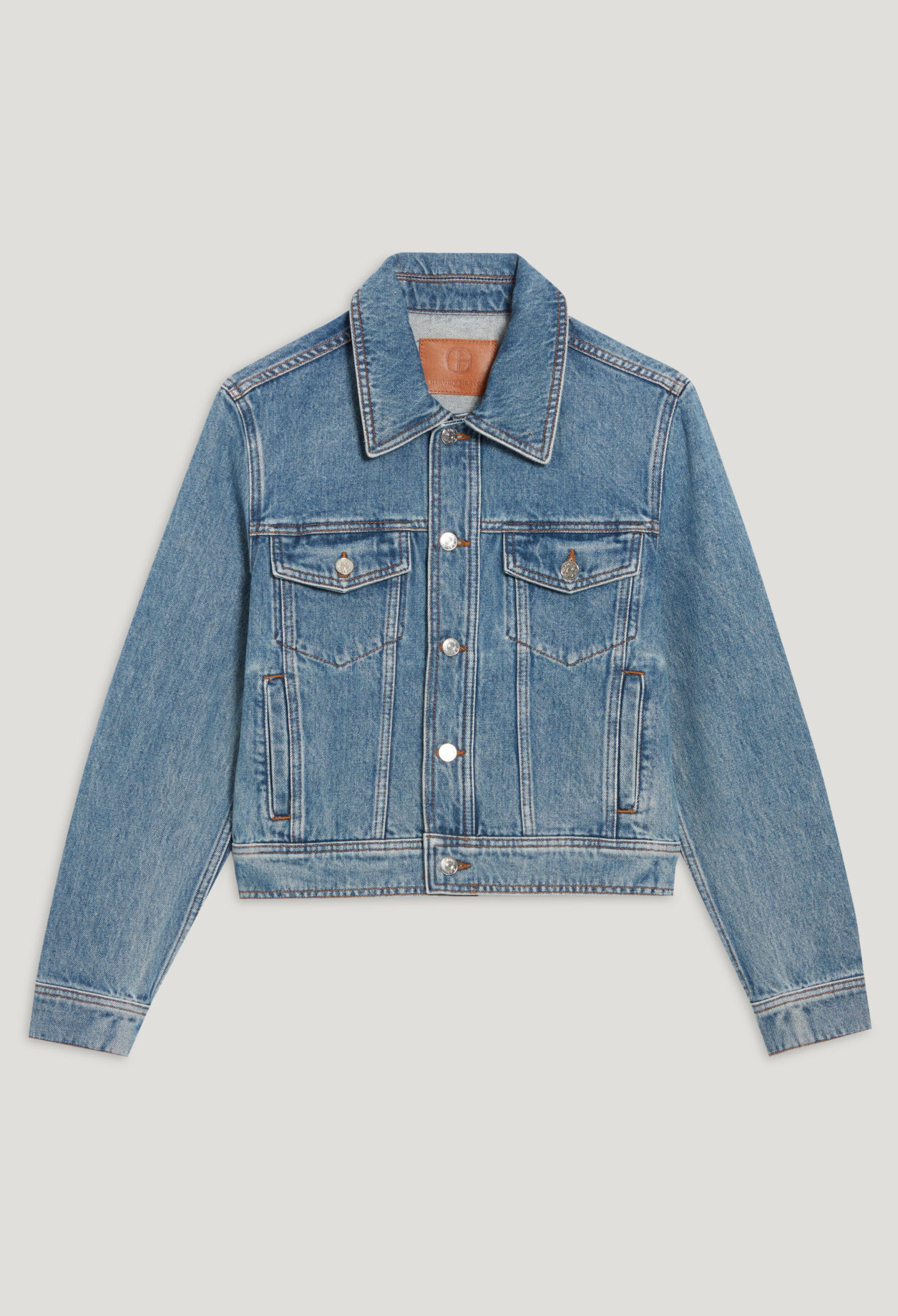 Gerade geschnittene Jeansjacke Blau
