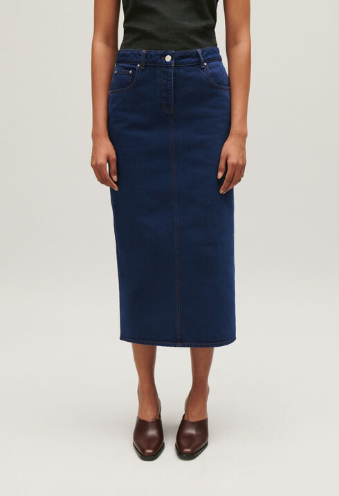 Jeans Midirock Blau