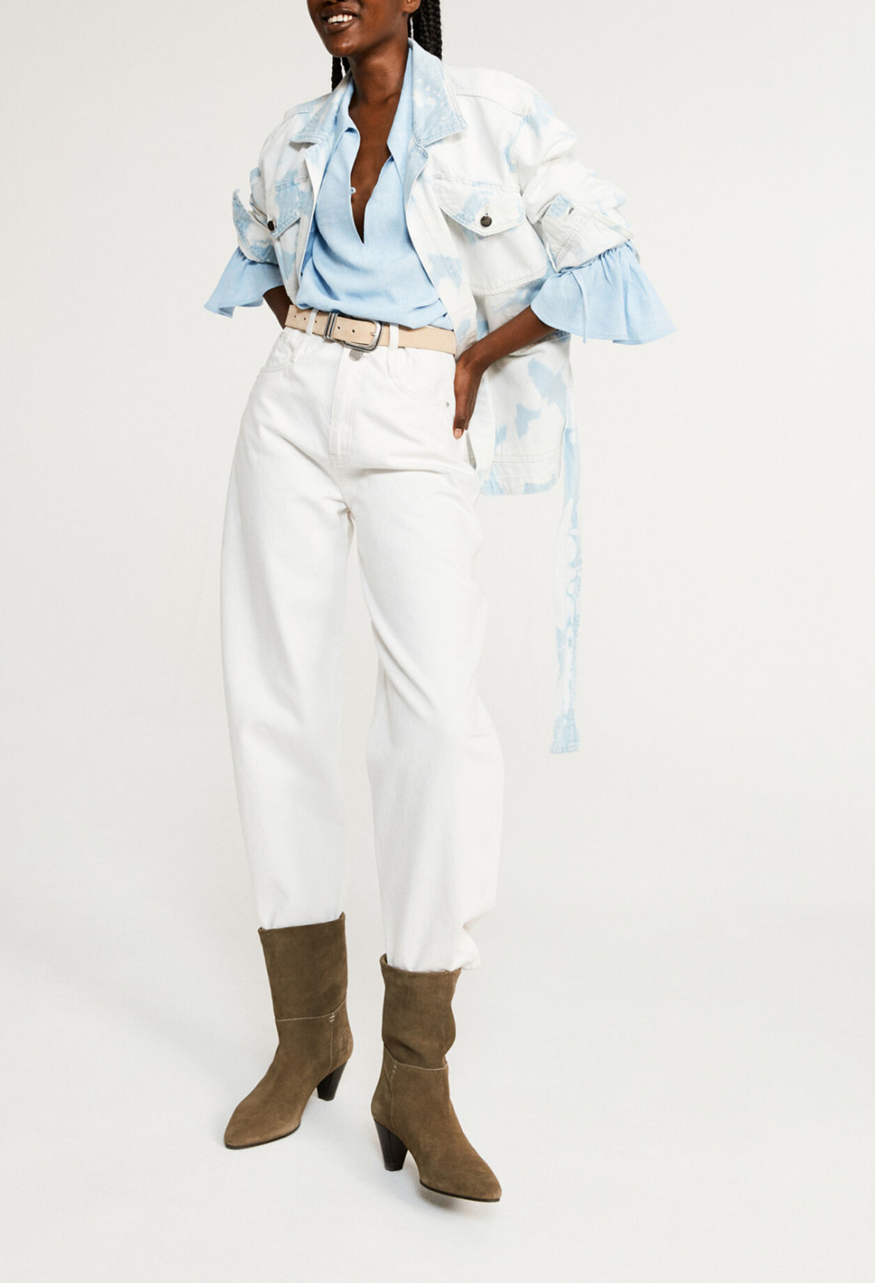 Jeansjacke mit langen Ärmeln