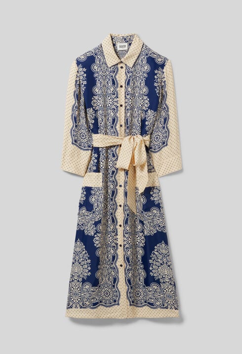 Bedrucktes langes Kleid