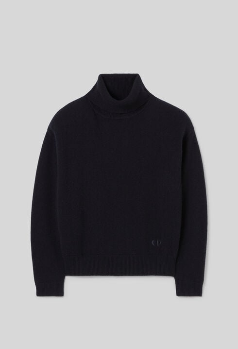Marineblauer Kaschmirpullover