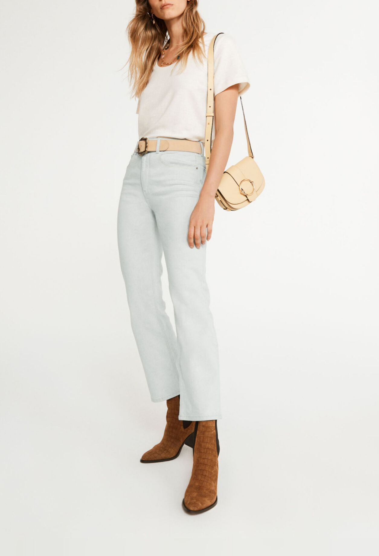 Verwaschene Cropped-Jeans