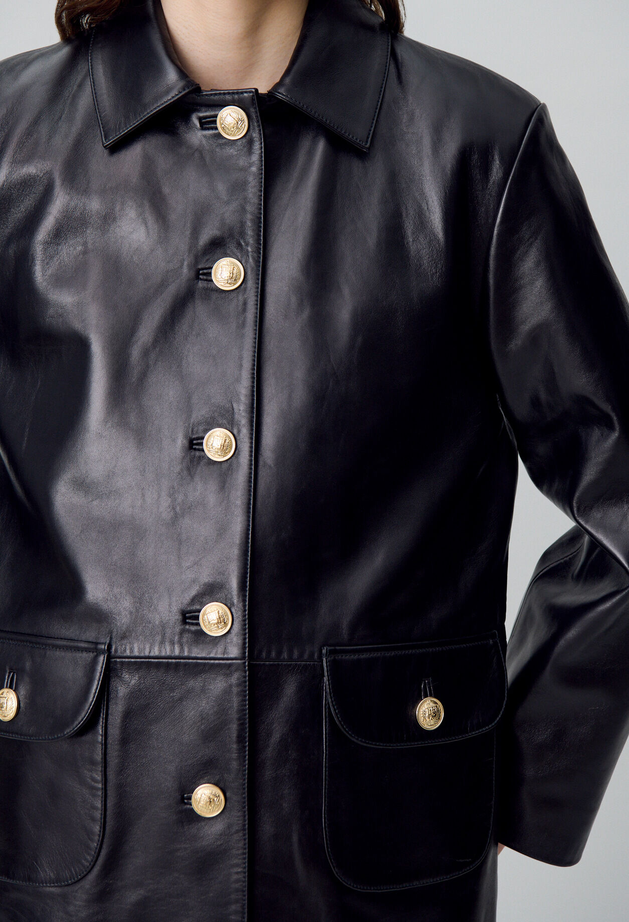 Weite Lederjacke