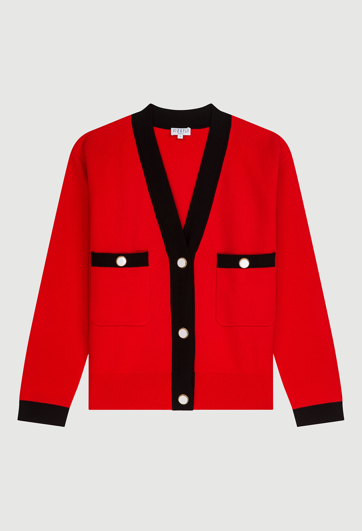 Rot-schwarzer Cardigan