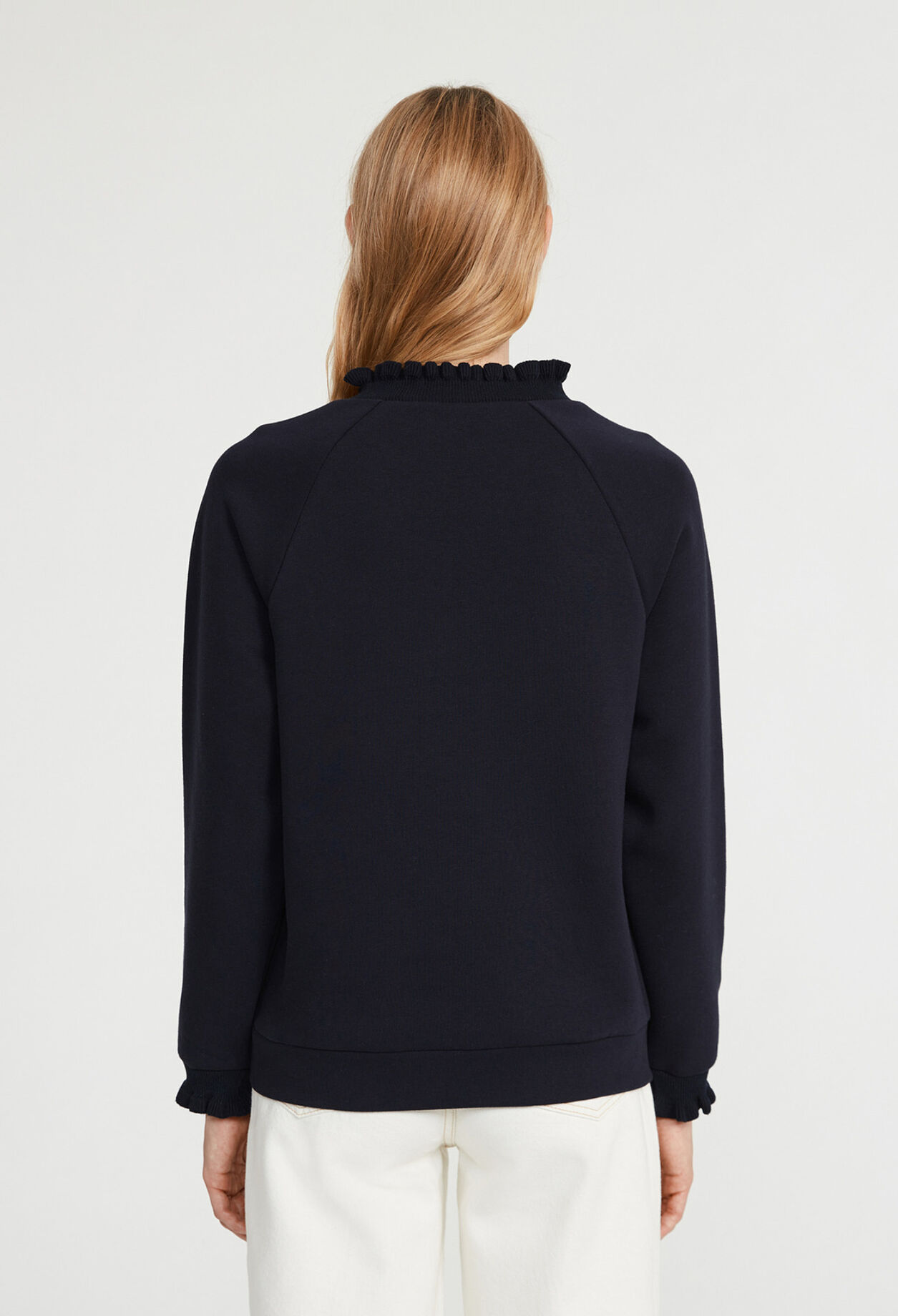 Sweatshirt mit Rüschenkragen