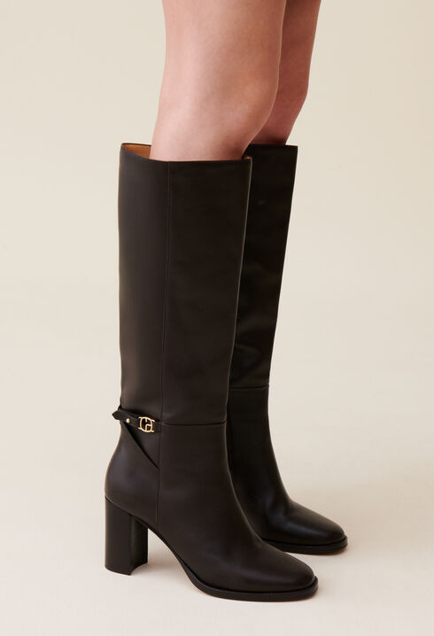 Lacklederstiefel mit CP-Logo