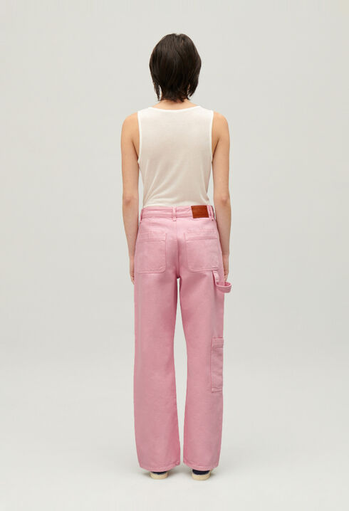 Pierre Cargo Straight Leg Jeans Rosa