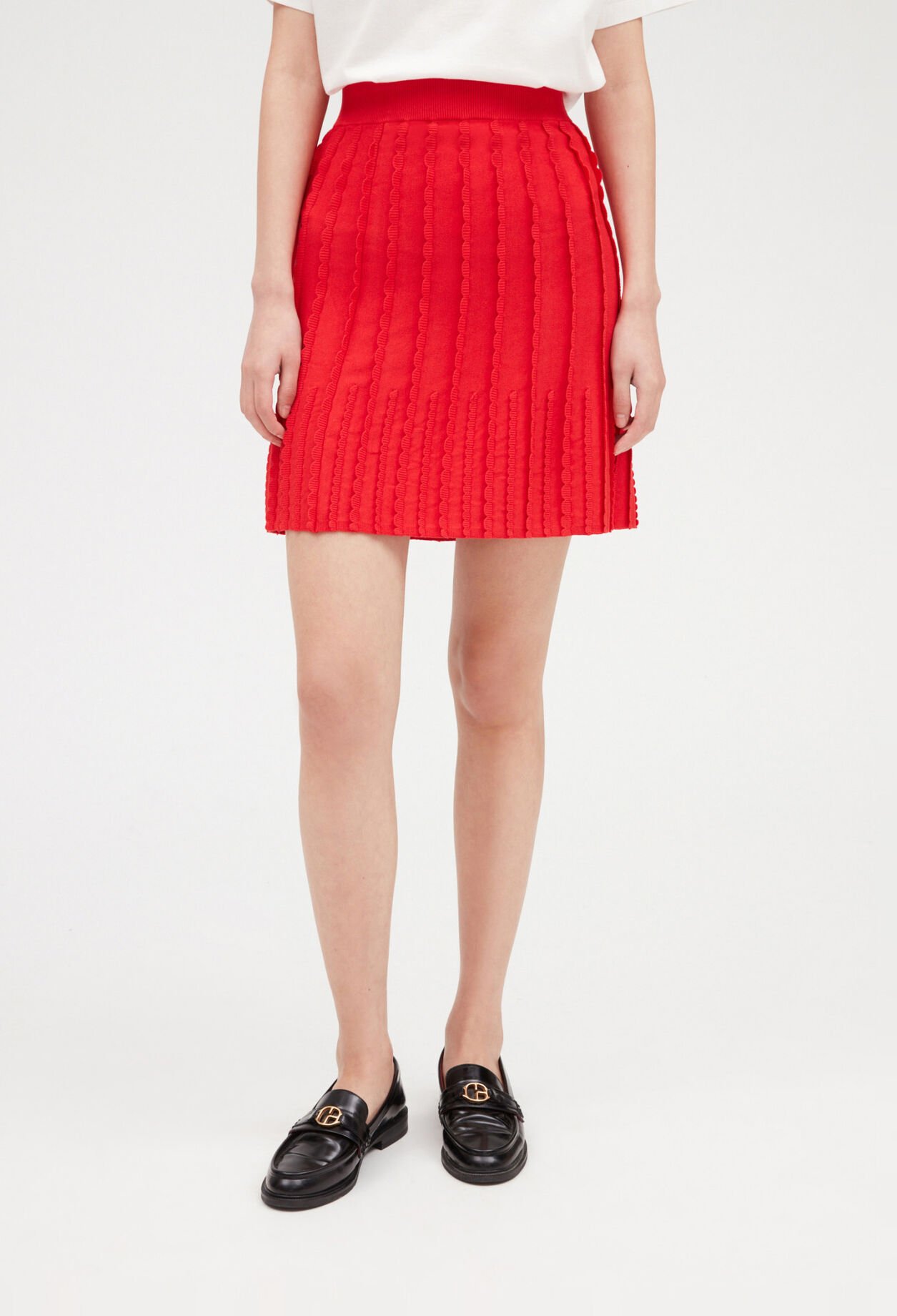 Kurzer Strickrock rot