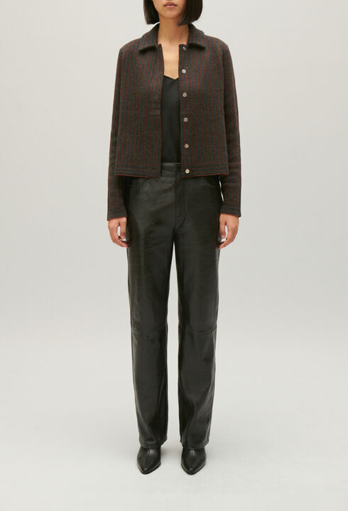 Gestreifter Strick-Cardigan 