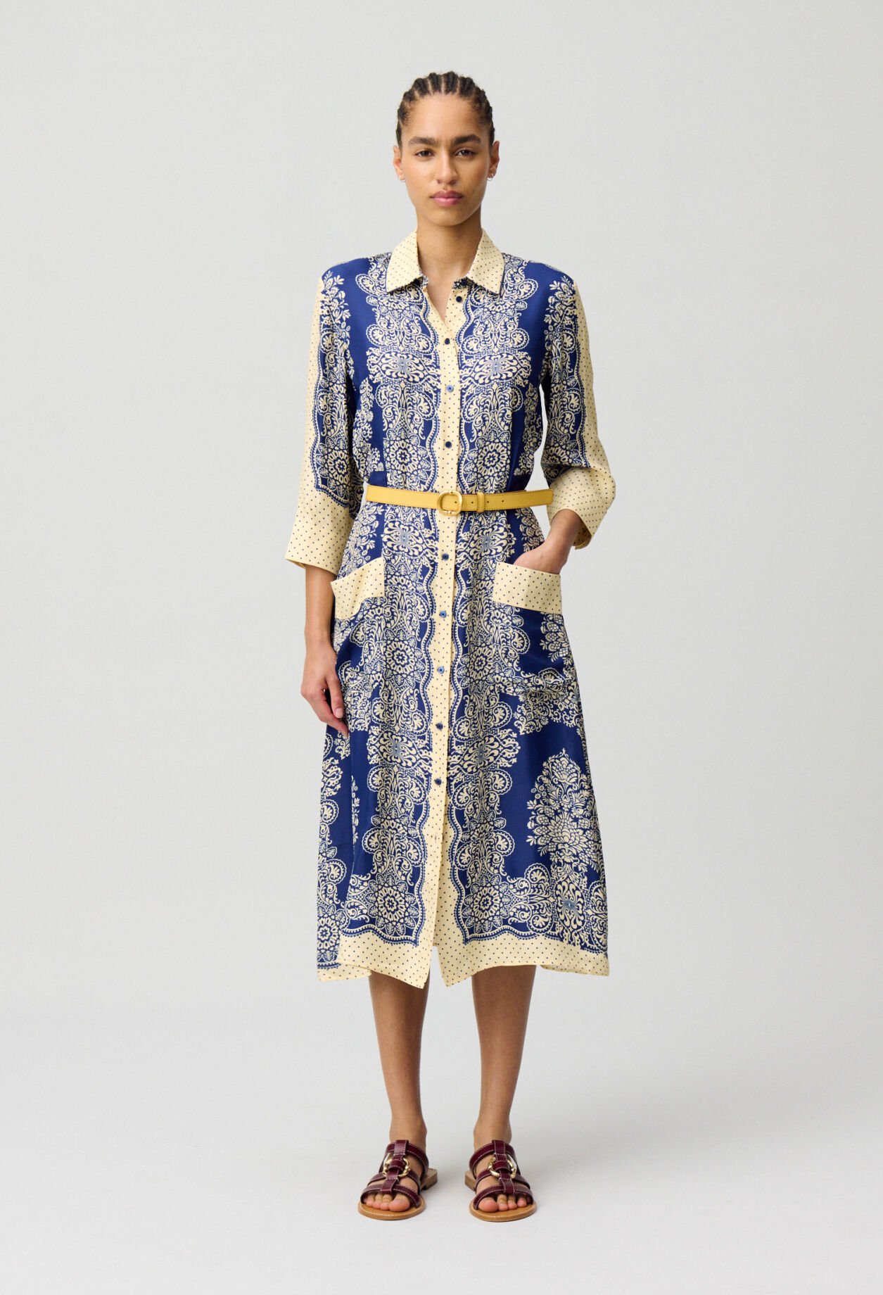 Bedrucktes langes Kleid