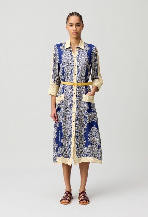 Bedrucktes langes Kleid