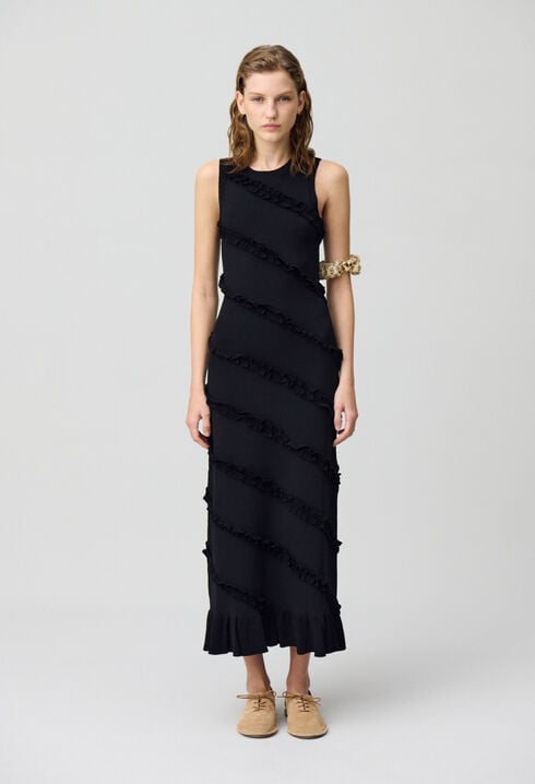 Langes Kleid aus feinem Strick