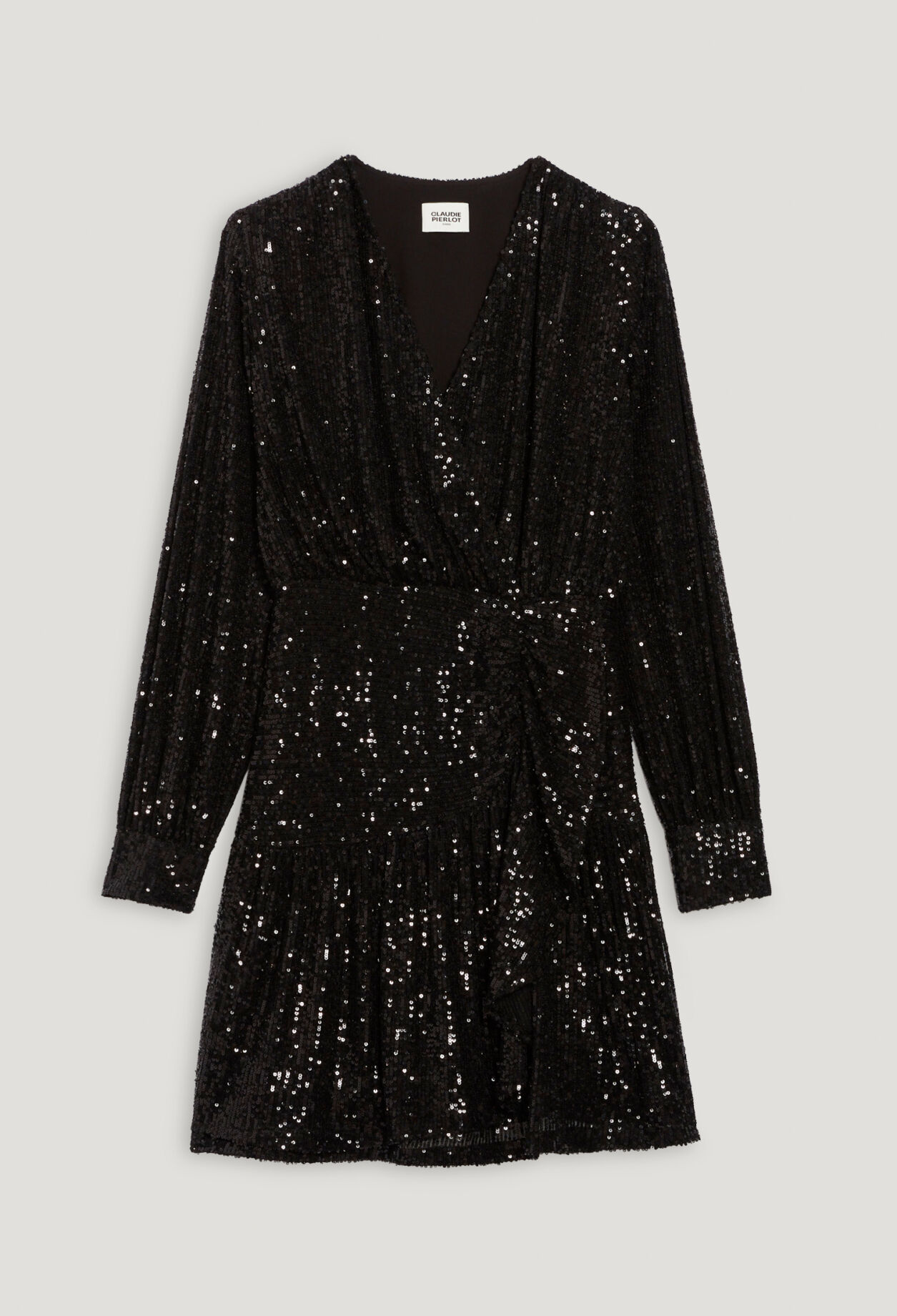 Kurzes Pailletten-Kleid schwarz