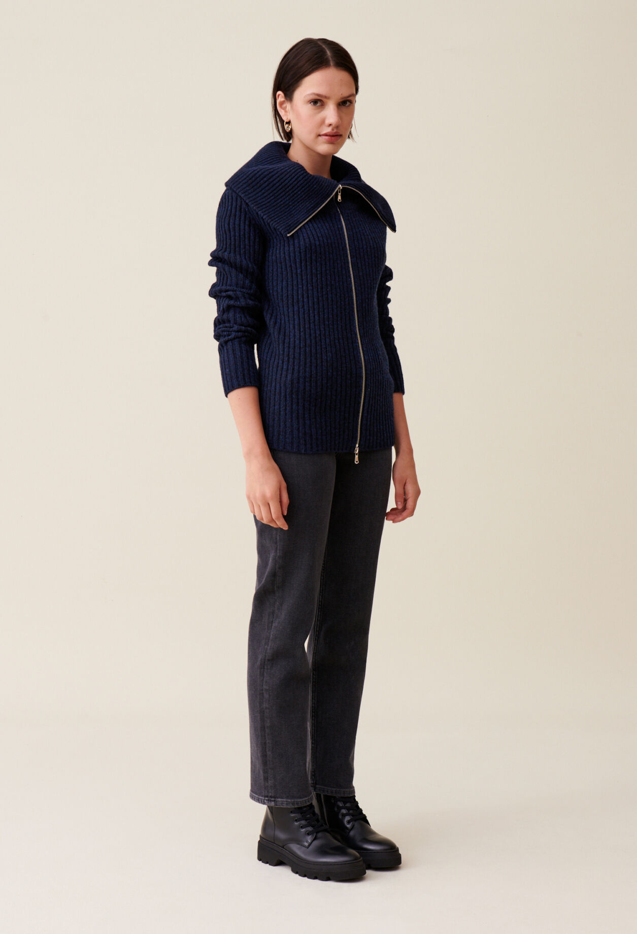 Strickpullover mit Truckerkragen