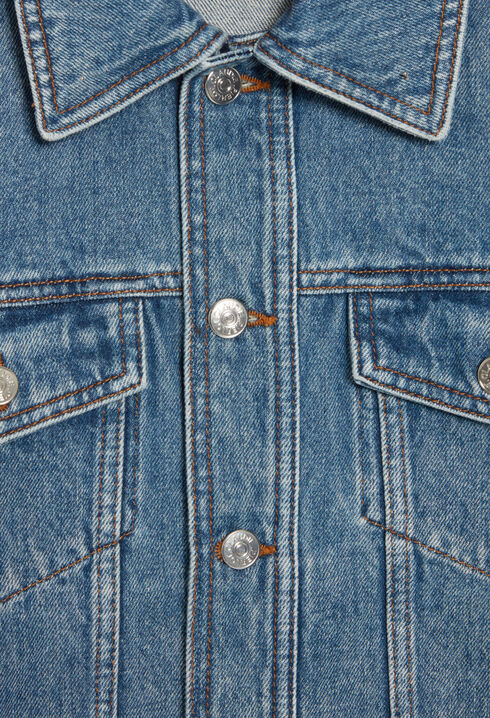 Gerade geschnittene Jeansjacke Blau