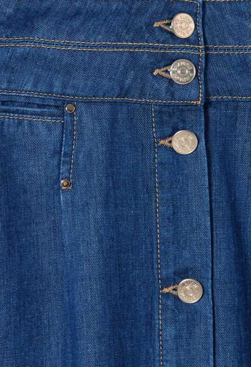 Langer Jeansrock mit Knopfleiste