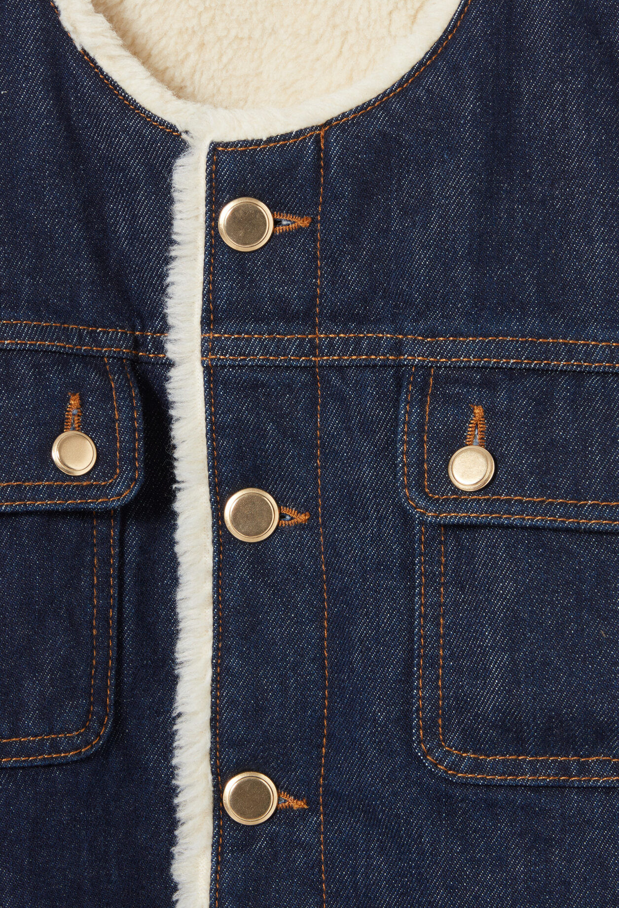 Jeansjacke mit Kunstfell