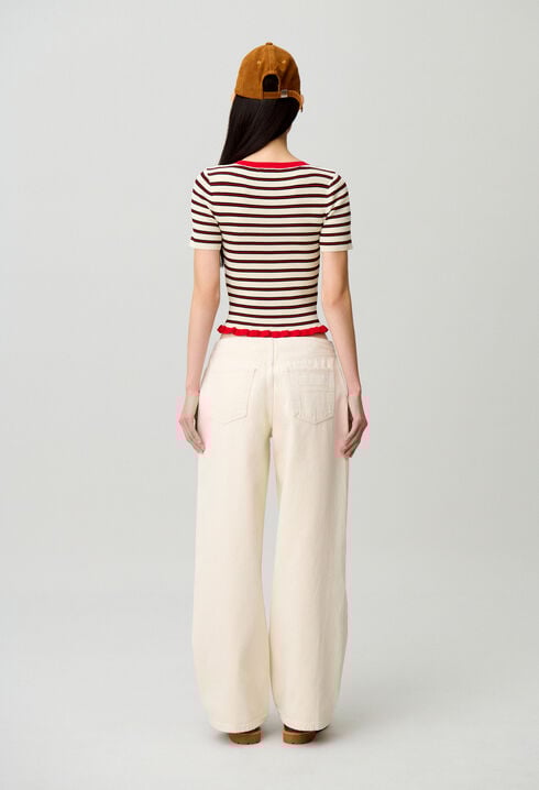 Denim-Jeans aus Baumwolle, Ecru