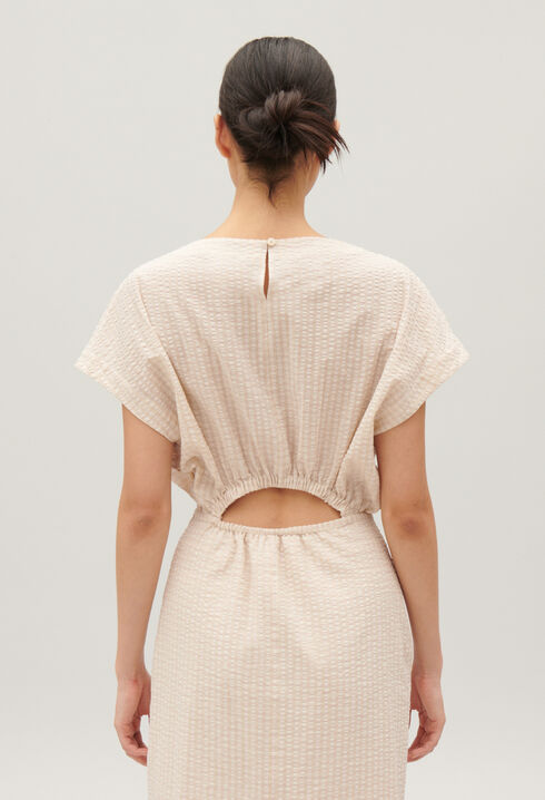 Midi-Kleid mit Streifen-Design