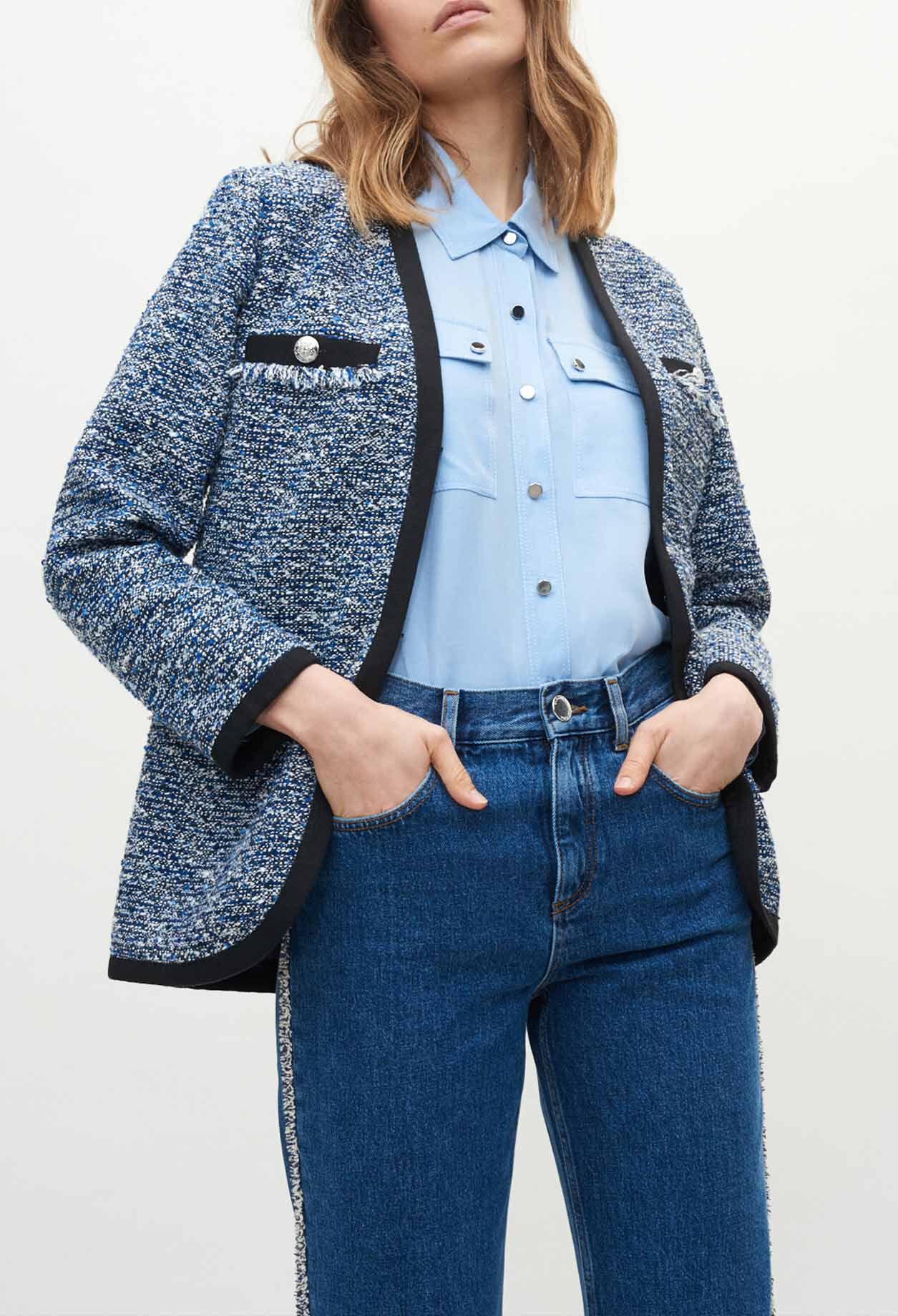 Tweedjacke mit Borten