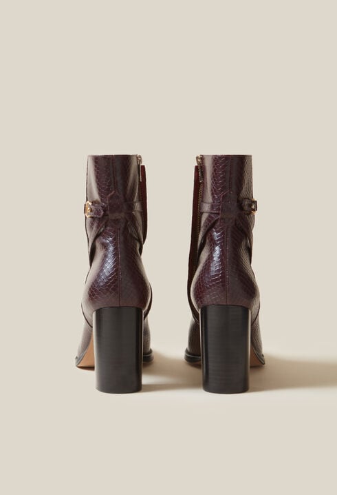 Lackleder-Stiefeletten, Schlangenoptik