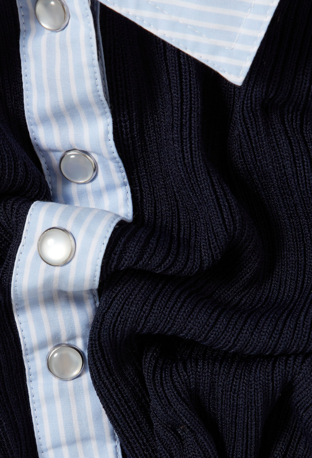 Gestreifter Cardigan, Materialmix