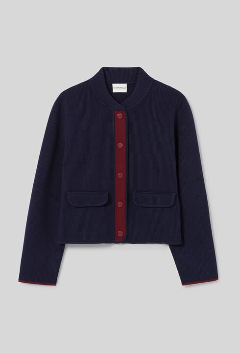 Zweifarbiger, dicker Cardigan