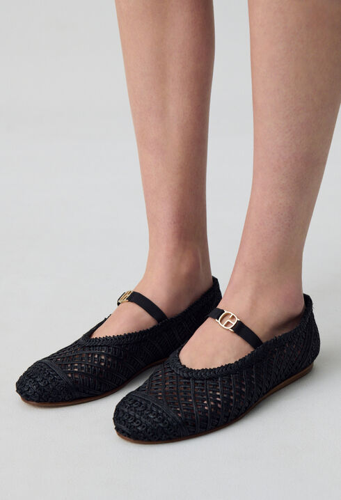 Geflochtene Lederballerinas