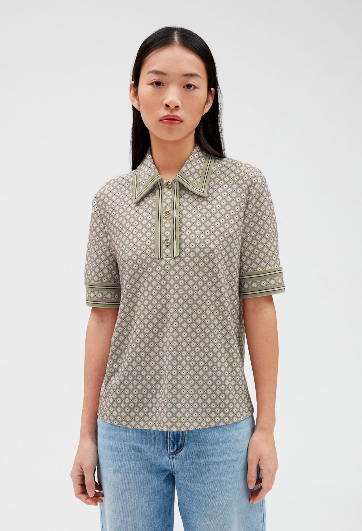 Kurzärmeliges Polo-Shirt, rosa
