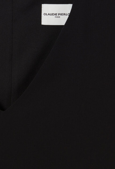 Schwarzes fließendes Babydoll-Kleid