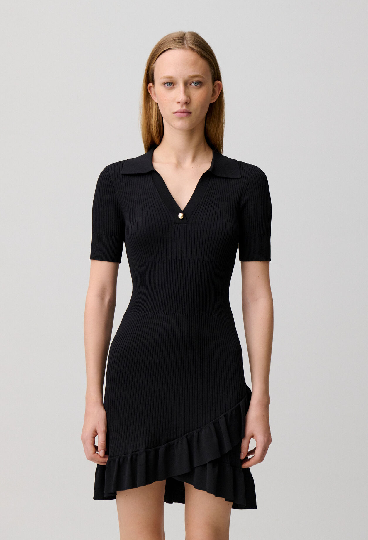 Strickkleid mit Hemdkragen
