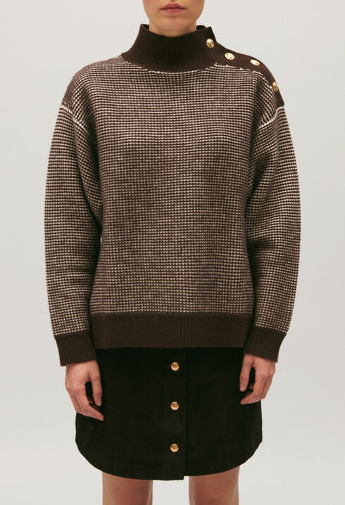 Zweifarbiger Strickpullover