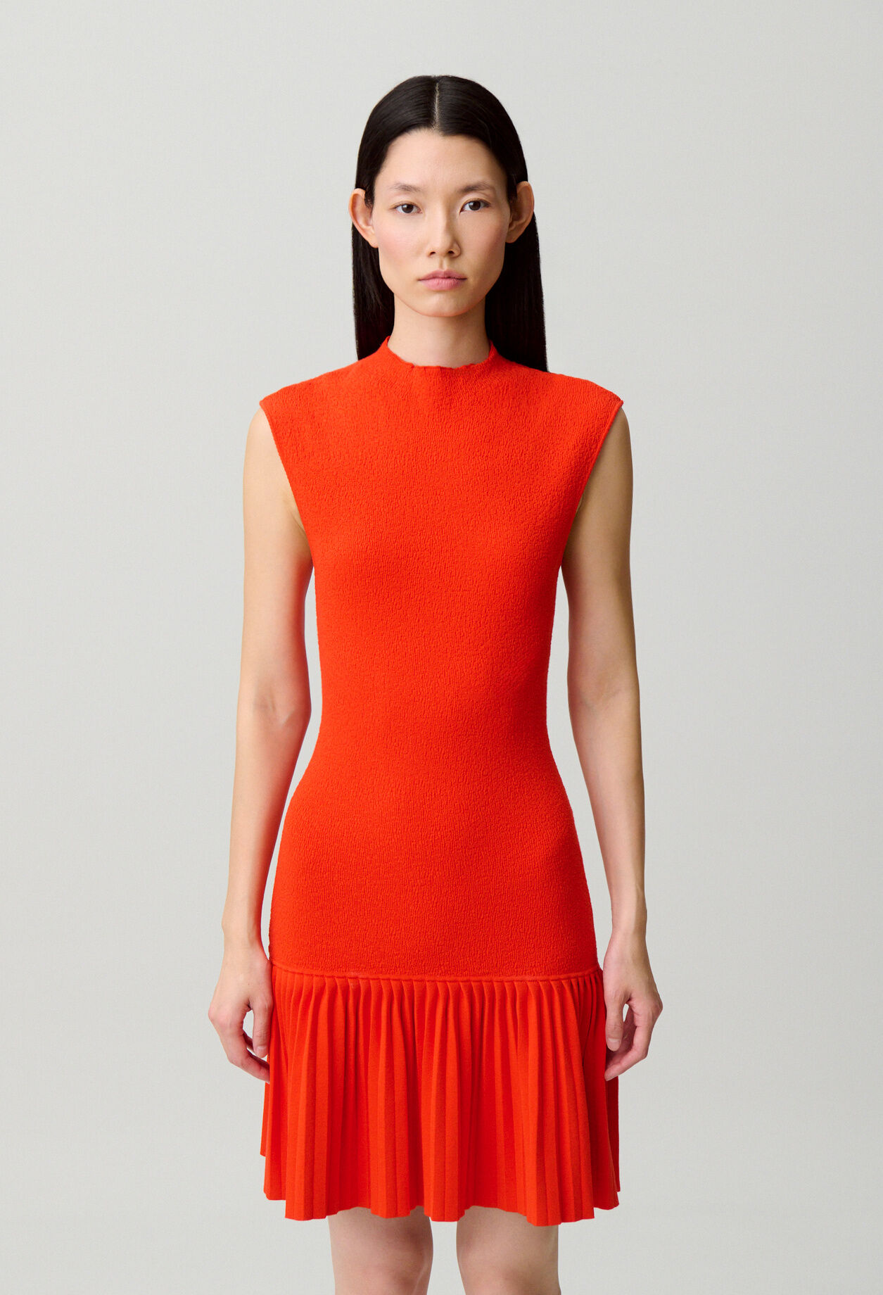 Plissiertes Strickkleid