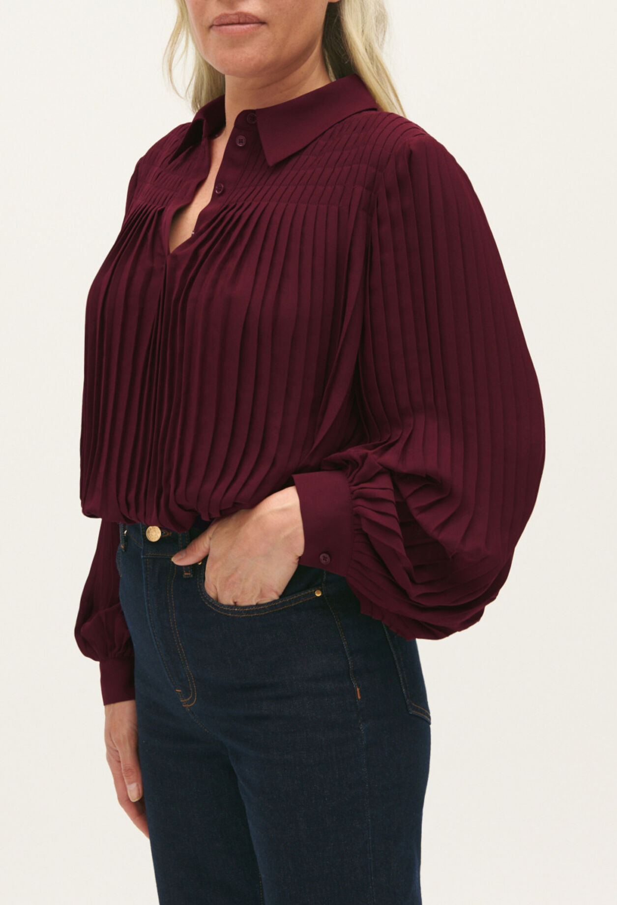 Plissierte Hemdbluse